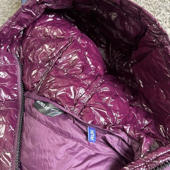 Orolay Women's Short Down Jacket Inclined Zipper Sporty Winter Coat Sz L Purple - Picture 7 of 9